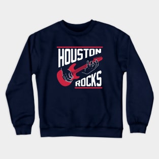 Houston Rocks Air Guitar - Navy Crewneck Sweatshirt